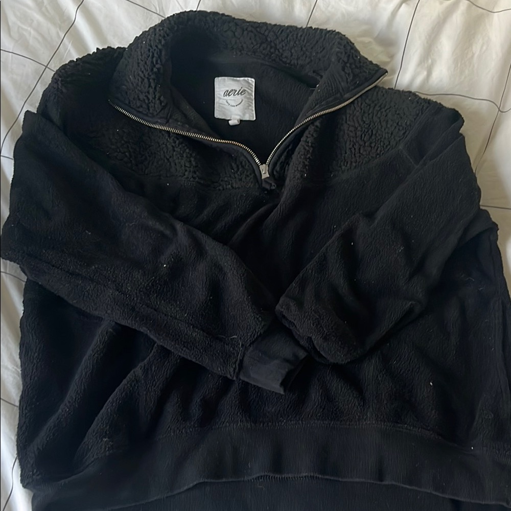 Aerie Black Fleece Sweater